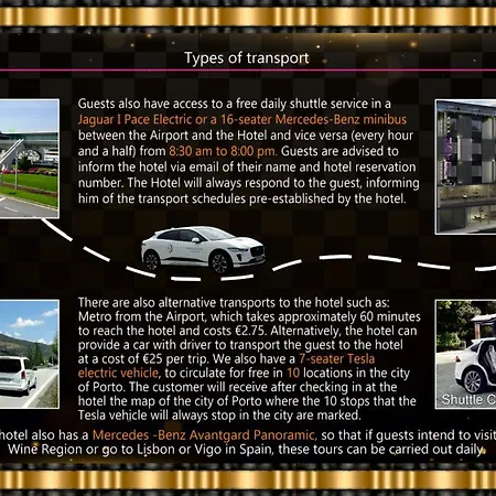 Jaguar - Airport To And Center And Vice-versa Is A Free And Continuous Shuttle Service From 7am To 8pm 4* Oporto